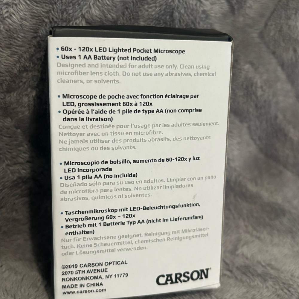 Carson MicroBrite Plus 60x-120x LED Lighted Pocket Microscope, Portable Handheld - Picture 4 of 6